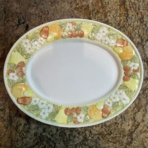 VTG Serving Platter‎ 14 Inch Metlox Della Robbia Vernonware Poppytrail CA USA